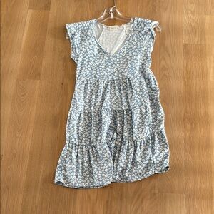 Altar’d State Blue Floral Dress with Tiered Design. Size S.